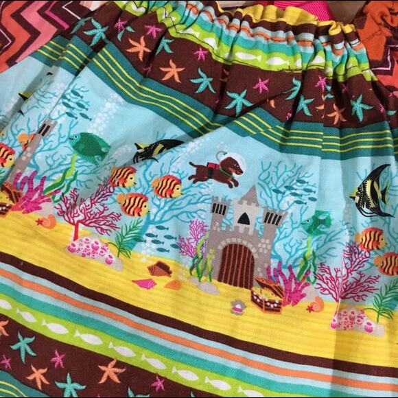 Too‎ Cute Handmade Girls Dress Size 2T Underwater Dog Castle Fish Treasure Chest - Picture 3 of 6